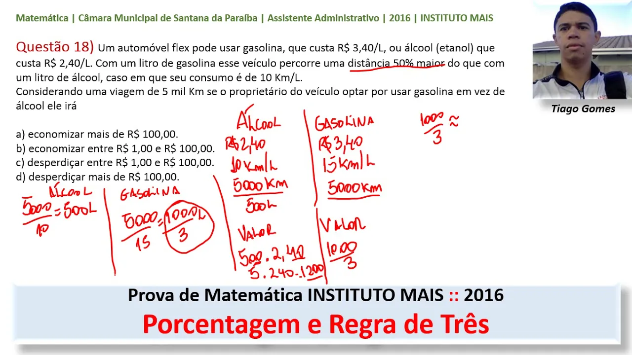 Situação Problema Q18 Prova de Matemática Instituto Mais   IMAIS 2006 Assistente Administrativo