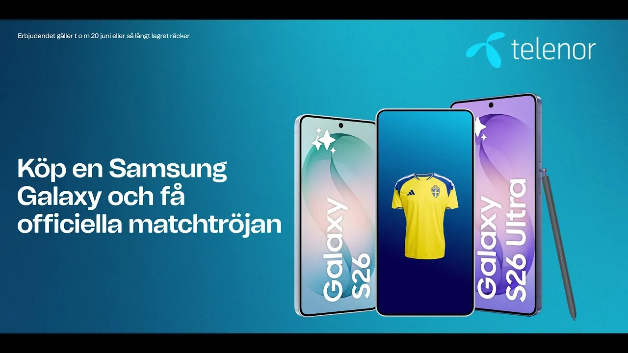 Telenor Sverige — Telenor: Köp en Samsung Galaxy och få officiella matchtröjan (YouTube video ad)