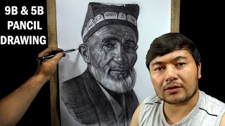 how to learn to draw a portrait 9b u0026 5b pancil uzbek cholini chizdim koring 