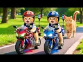 Lagu Mama Cat Didn’t Expect Her Kittens to Drive Police Motorbikes 🐱🚔