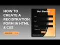 Registration Form using HTML CSS Without Bootstrap pure HTML CSS web component