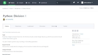 HackerRank Python Division