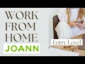 How To Work At Home For Joann Entry Level Job Remote Job Work From Home