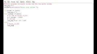 Python program Calculate income tax for the given income