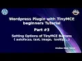 Learn Wordpress Plugin with TinyMCE Editor Beginners Tutorial Setting Options to TinyMCE Button