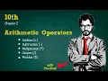 Arithmetic Operators in C 10th class new Book