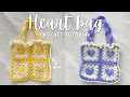 Crochet Heart Granny Square Bag Tutorial Step-by-Step