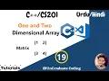 One and Two Dimensional Array Tutorial for beginners