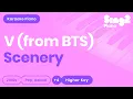 Download Lagu V (BTS) - Scenery (Higher Key) Piano Karaoke