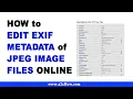 How to Edit EXIF Metadata of JPEG Image Files Online