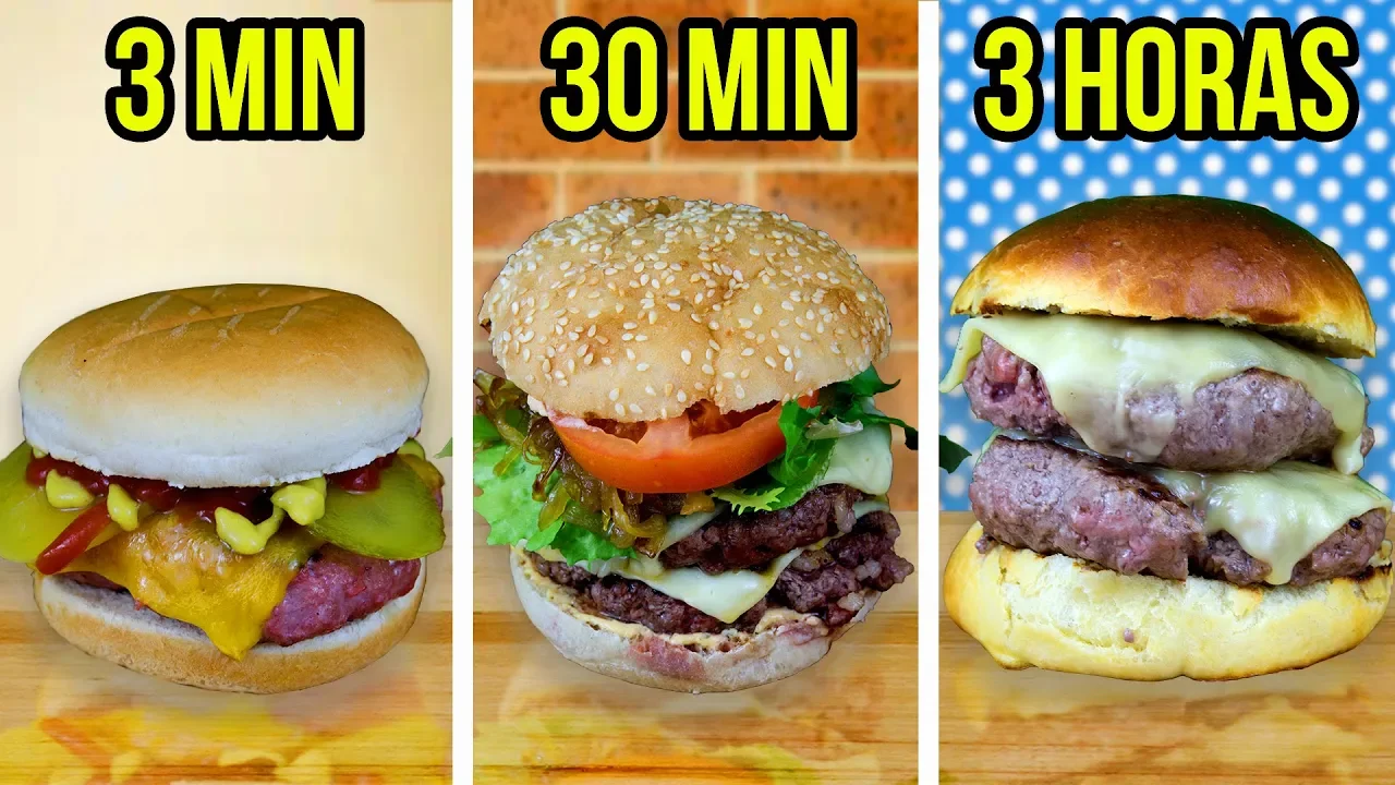 3 Min vs. 30 Min vs. 3 Horas Burger Cual eliges tu?
