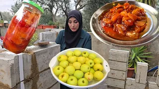 ليلى جواد/مع ورشة عجقة عمال البناء 😲مربى التفاح 🍏