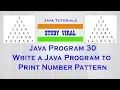 Java Program 30 - Java Program to Number Patterns