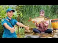 Fish trap, 17 year old single mother caught a giant fish to sell at the market. Cooking with Duong