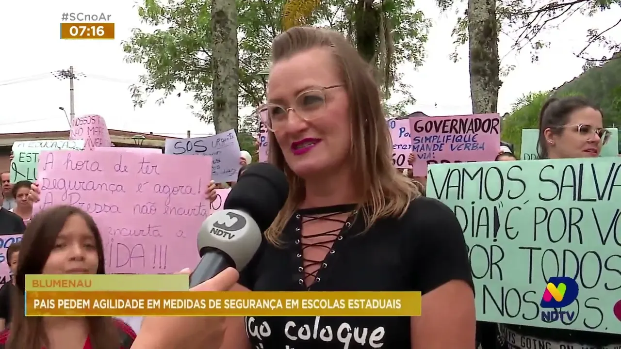 Moradores de Blumenau pedem agilidade em medidas de segurança em escolas estaduais