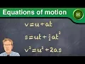 Equations of motion Higher Physics