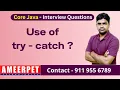 What is the use of try catch blocks in Java Ameerpet Technologies By Srinivas
