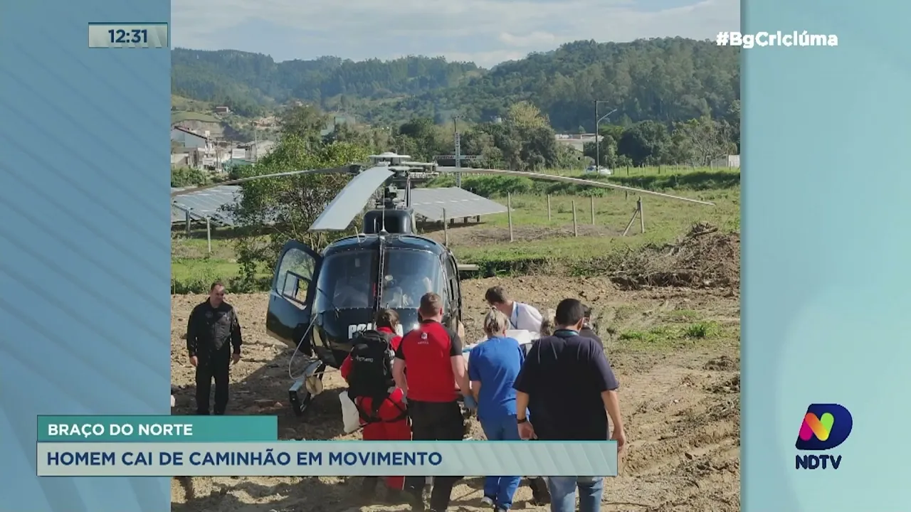 Giro de Notícias: homem cai de caminhão em movimento em Braço do Norte