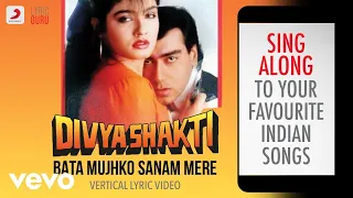 bata mujhko sanam mere divya shakti official lyrics sanu alka nadeem shravan