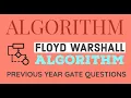 56 Previous Year GATE Questions Floyd Warshall Dynamic Programming Algorithm for PSU
