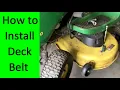 Install DECK BELT John Deere Riding Mower S100 S110 S120 S130 S140 Rider Repair Fix Change Replace