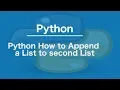 Python How to Append a List to second List
