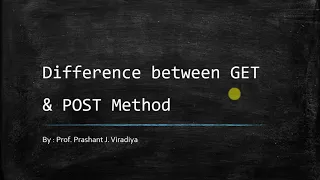 Difference Between GET Post Method Web Technology