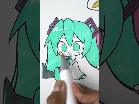 絵を描くHatsune Miku✨ #アナログイラスト #初音ミク #イラストレーター