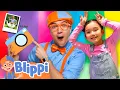 Blippi and Emma s Funny Photo Hunt at the Trick Eye Museum