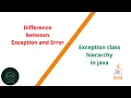 difference between exception and error Exception hierarchy in java malayalam Code eureka