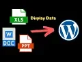 How to display Excel Sheet data in Wordpress page or Post