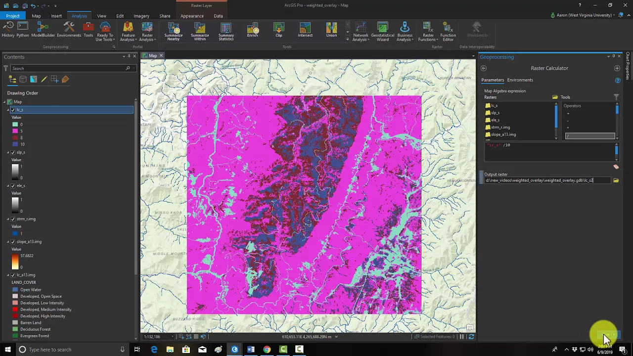 Weighted Overlay Example ArcGIS Pro