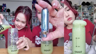 Sục khí gas vào matcha latte xem kết quả ra sao?