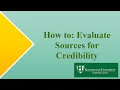How To Evaluate Sources for Credibility