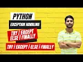 Python Exception Handling Keywords Try Except Else Finally In Hindi