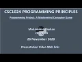 Mohammad Rayhan s CSC1024 Programming Principles Project