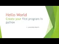 First program in python Hello world Oops Dynamically Typed Language ShortCode