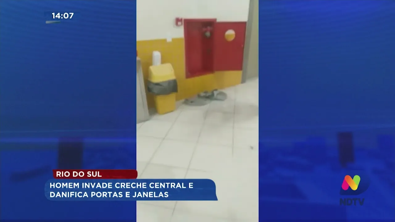 Rio do Sul: homem invade creche central e danifica portas e janelas