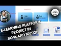 E learning Platform Project in java and MySQL