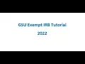 IRB Tutorial Exempt Application
