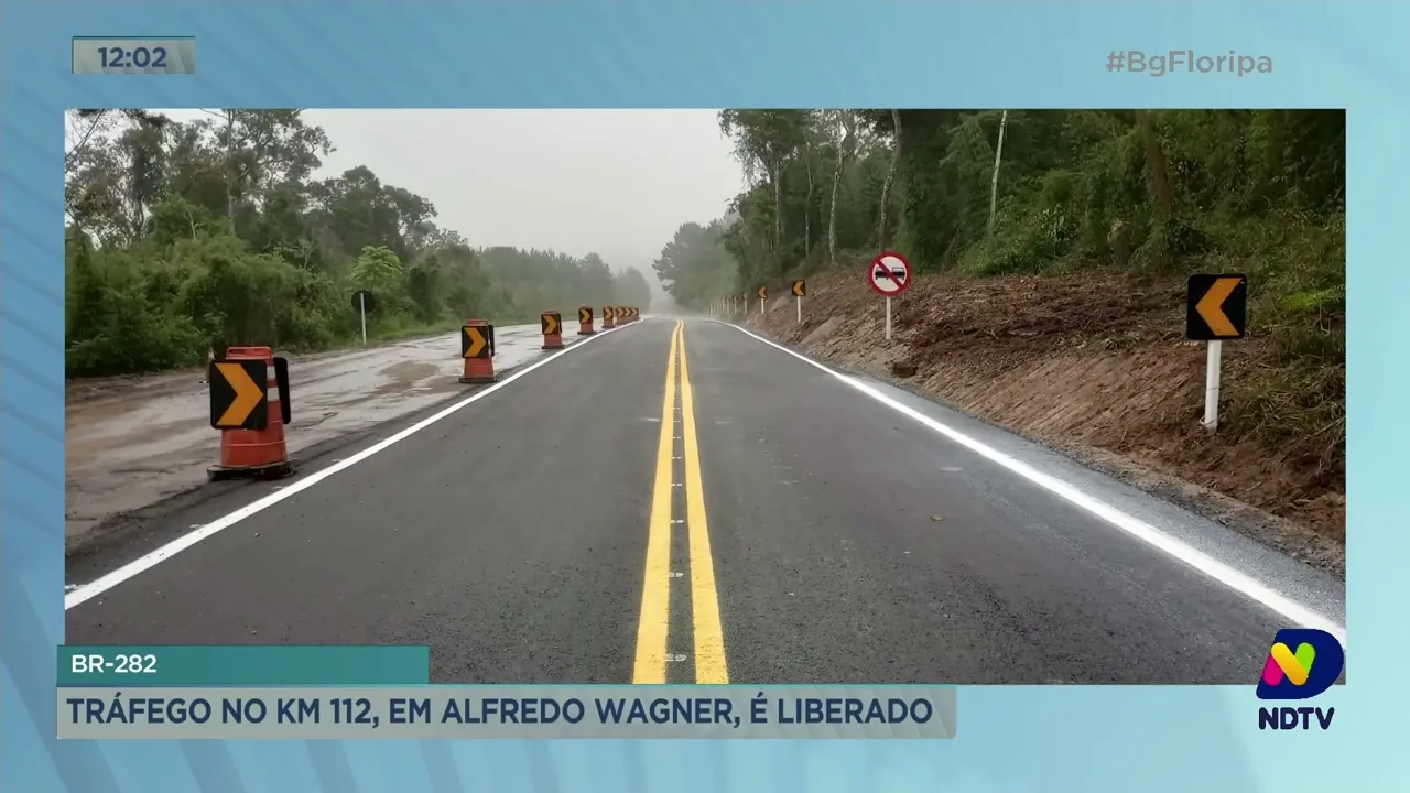 BR-282: tráfego no Km 112, em Alfredo Wagner, é liberado após uma semana interditado