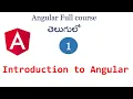 Angular tutorial for beginners Introduction to angular Angular tutorial in Telugu Angular