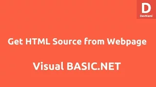 Get HTML Source from Webpage using VB Net