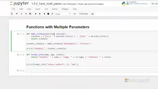 30 Python Beginner Strings and Functions - Multiple Parameter Function