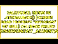 Error in A getCallback Cannot read property setParam of null Callback failed