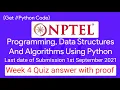 NPTEL Programming Data Structures and Algorithms Using Python Week 4 Quiz answer with proof 100