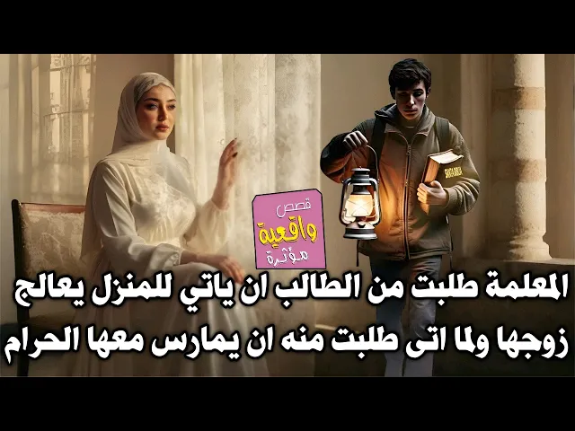 ⁣قصة الطالب ومعلمته الذي طلبت منه ان يأتي لمنزلها ويعالج زوجها المريض ثم طلبت منه ممارست الحرام معها