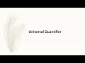 Universal quantifier