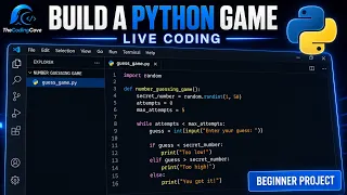 Build a Python Number Guessing Game Live Coding for Beginners Step-by-Step