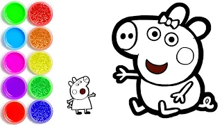 How to Draw Peppa Pig with Evie Pig - Bee Art TV Drawing and Coloring Page